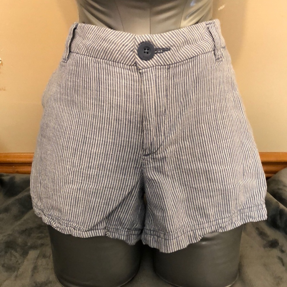 Blue/White Striped Shorts